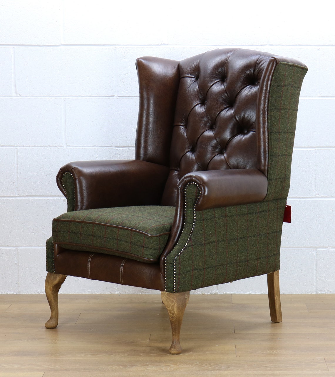 Harris Tweed Chair L008R Dark Brown Leather - Etsy