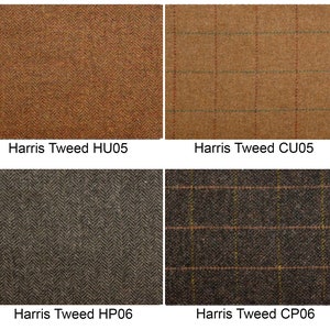 Harris Tweed patchwork chair C001YM dark brown leather red, blue image 10