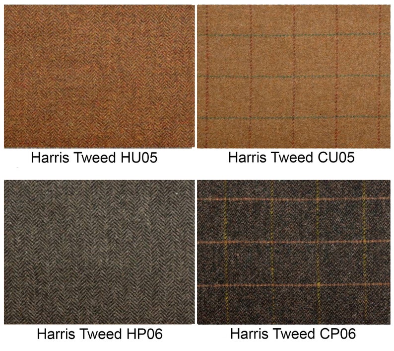 Harris Tweed patchwork chair C001YM medium brown leather red, blue image 10