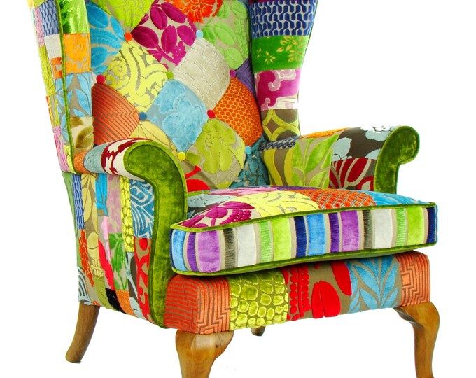 Patchwork Parker Knoll Armchair Designers Guild Fabric Etsy
