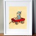 Maree Bullers reviewed Sock Monkey Art, Nursery Art, Nursery Decor-   Sock monkey and red wagon: hand signed art print