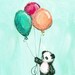 Margot reviewed Panda and Balloons, Custom Colour Panda Nursery Art: Art print with Poetry