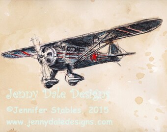 Vintage Aircraft Art Print- Version 1