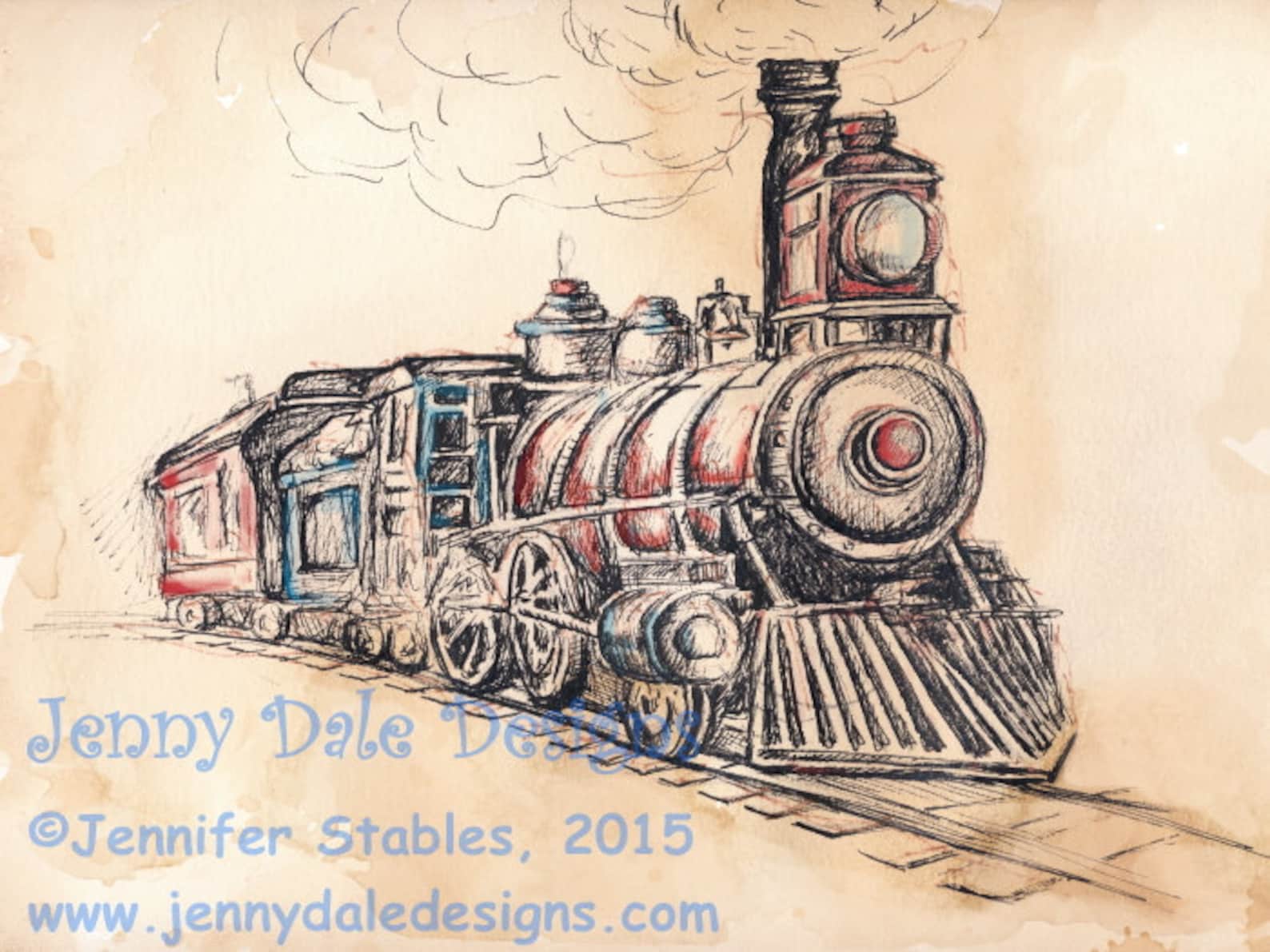 Vintage Train Art Print Etsy Canada