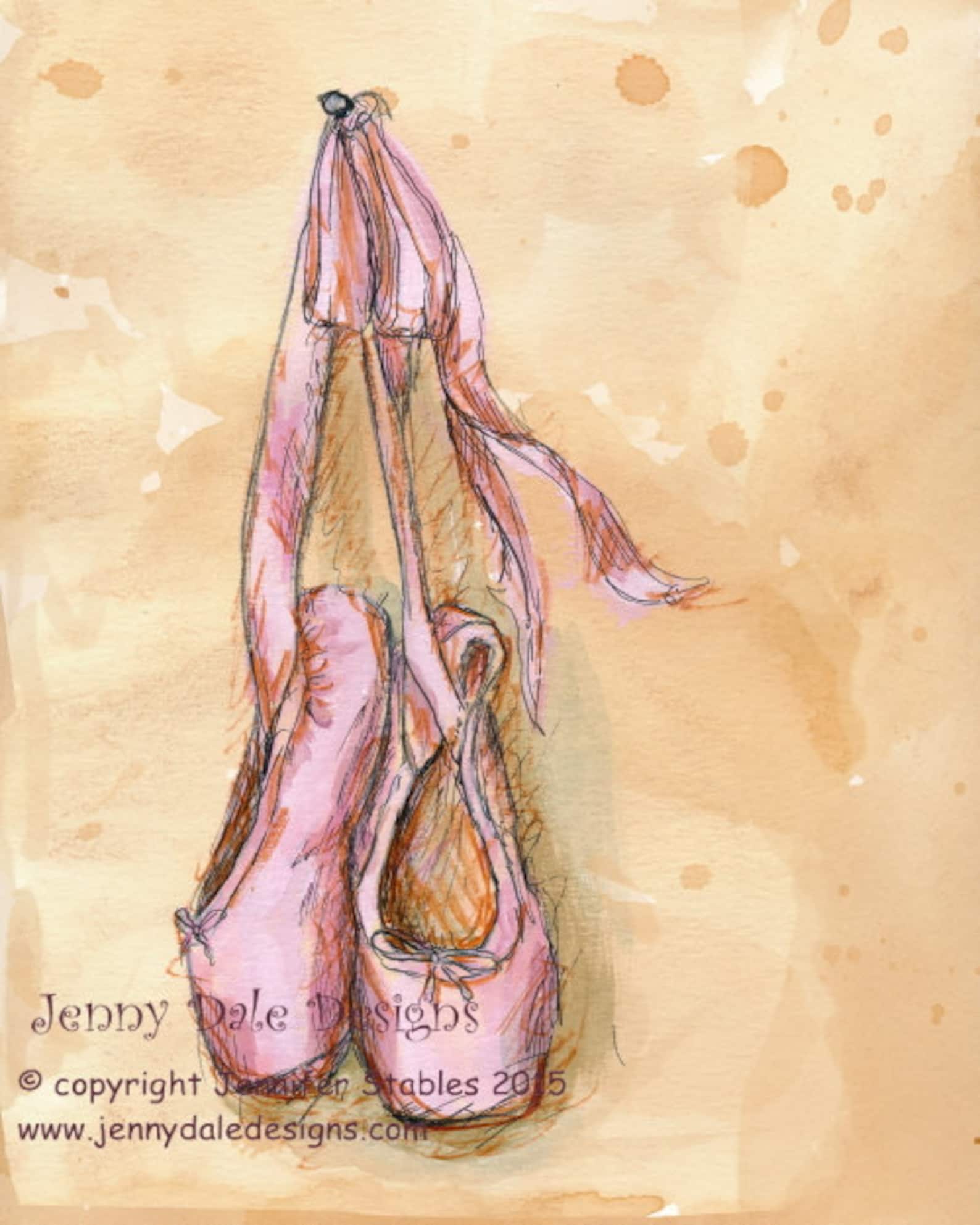 Ballet Slippers Art Print With Poetry Etsy