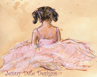 Girl Ballet Dancer: Art print with Poetry