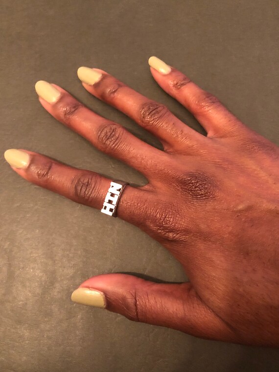 Vintage Sterling Monogram "HIN" Initial Signet Ri… - image 3