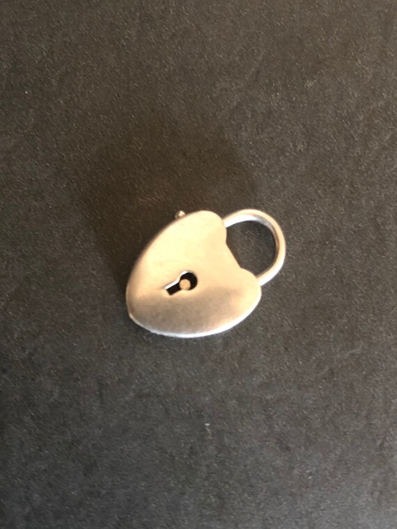 Vintage Sterling Working Heart Padlock Charm