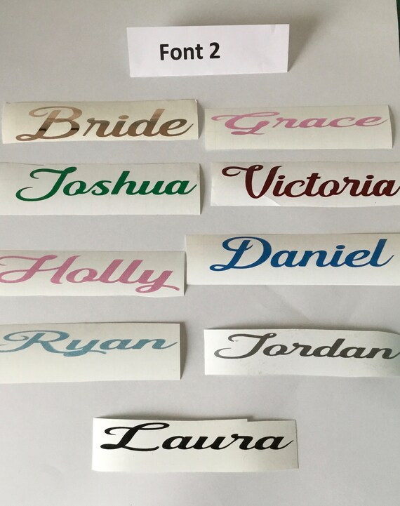 Personalised Vinyl name word decals