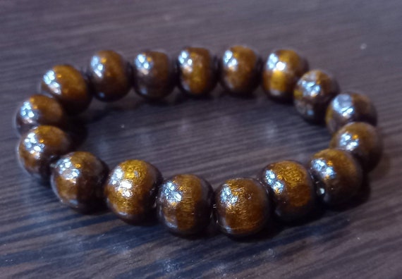 Wooden chunky beaded bracelet