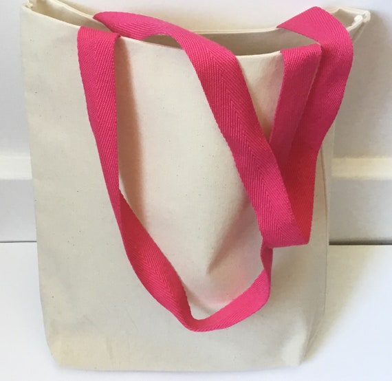 pink cotton tote bag