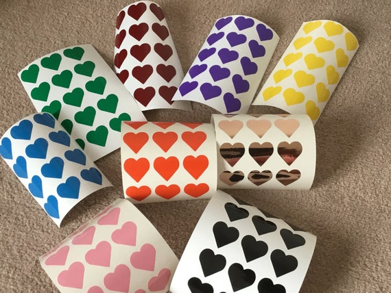 Heart-shaped vinyl decal stickers