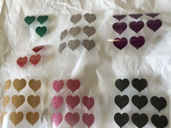 Heart-shaped htv iron on decal stickers