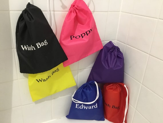 Personalised drawstring waterproof wash bag