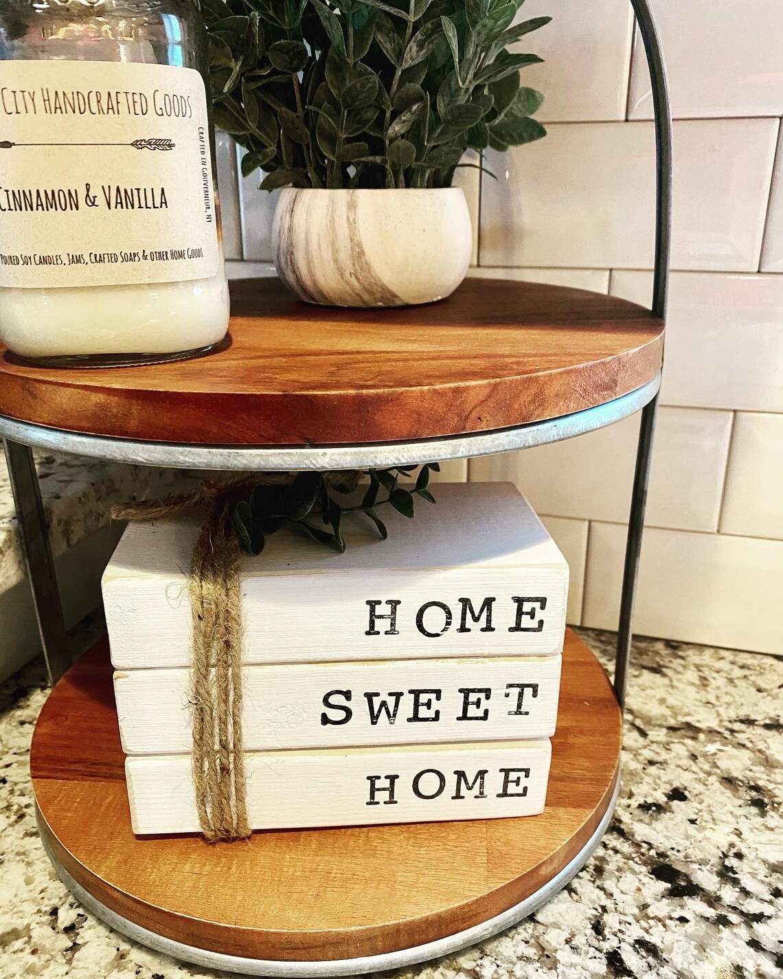 Mini books stacks Tiered Tray Decor Mini Tiered Tray Decor Etsy