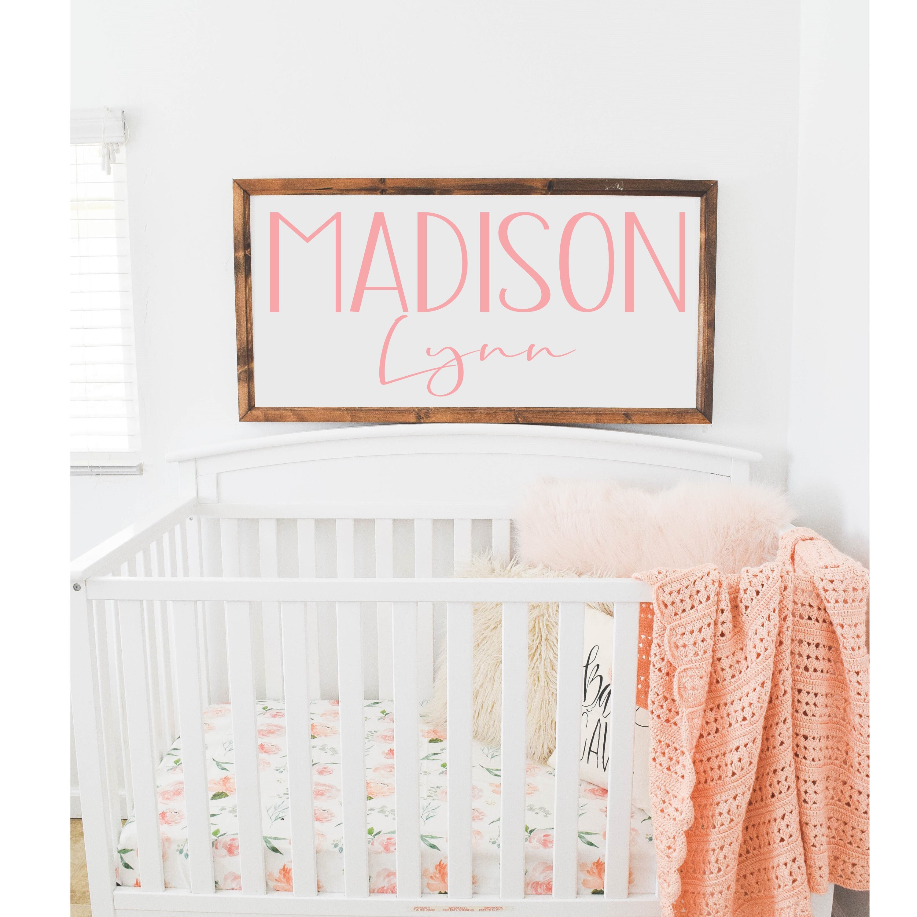 Girl Nursery Sign Nursery Name Sign Baby Shower Gift Baby Etsy