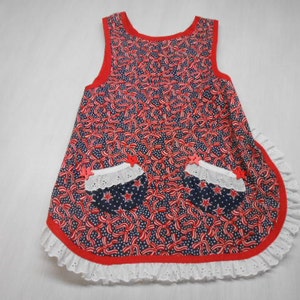 Patriotic slip on Apron fits 5 to 8 yrs image 1