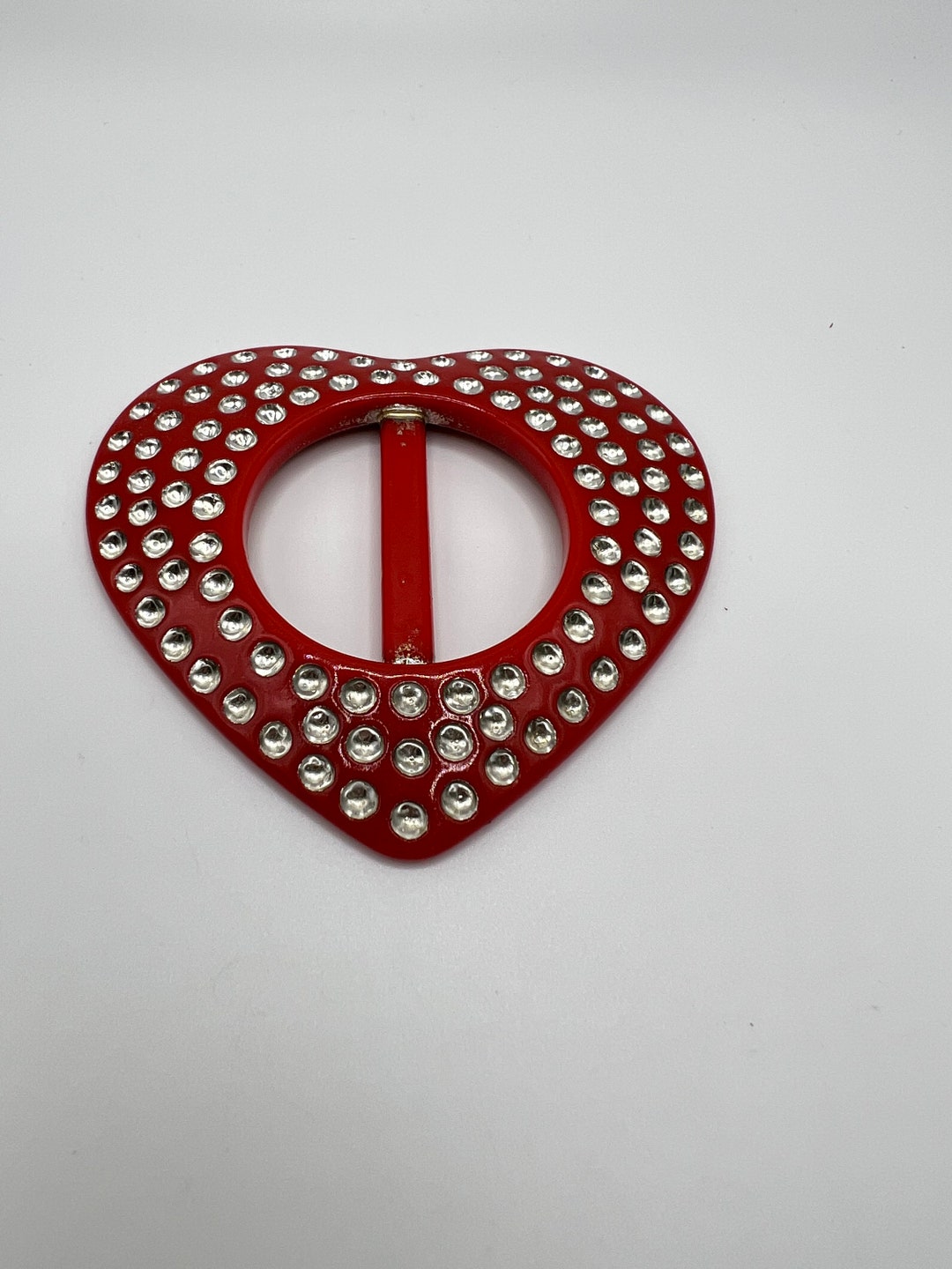 Buckle,vintage Ladies Dress Belt Buckle. Red Plastic Buckle. Large Red Heart Buckle Etsy