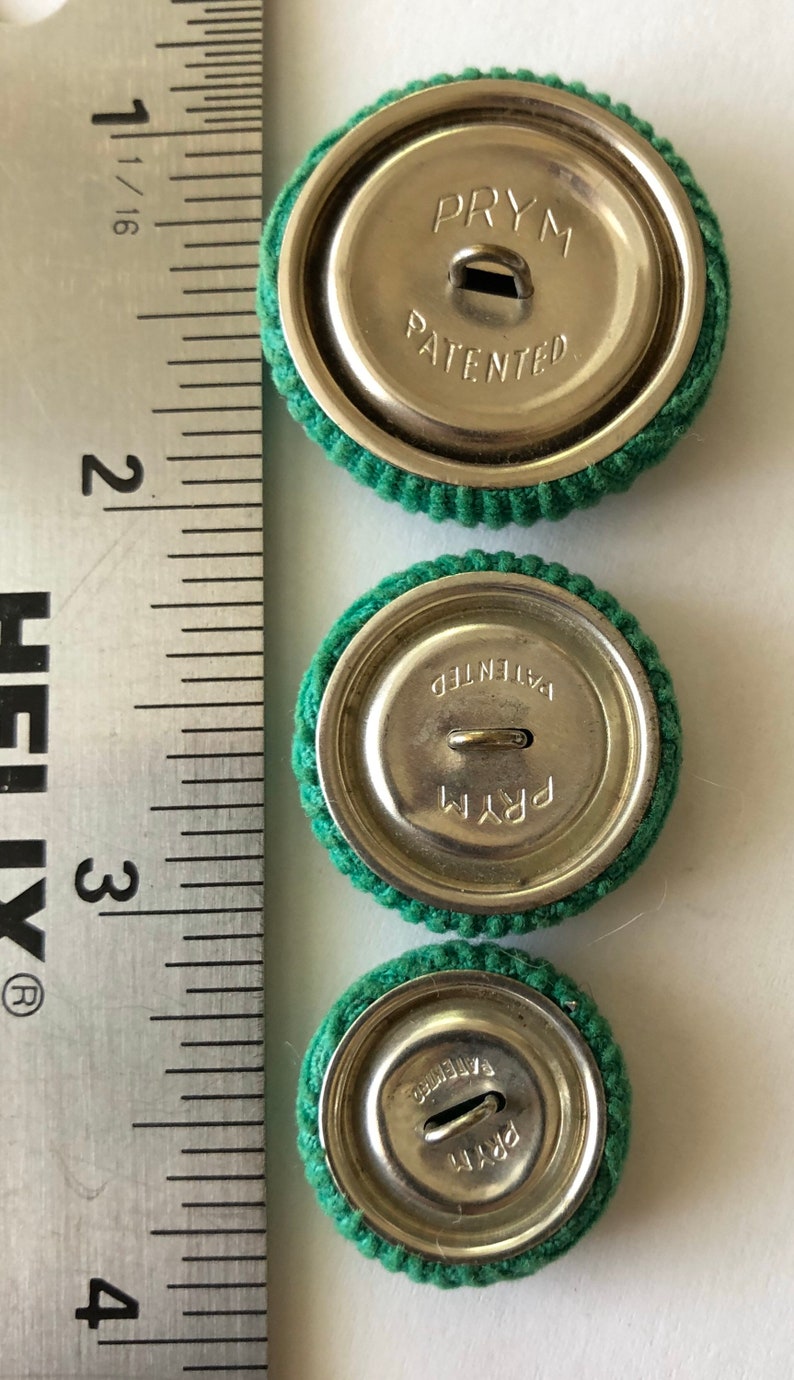 prym patented set of three Buttons vintage green Sewing & Fiber Buttons & Closures