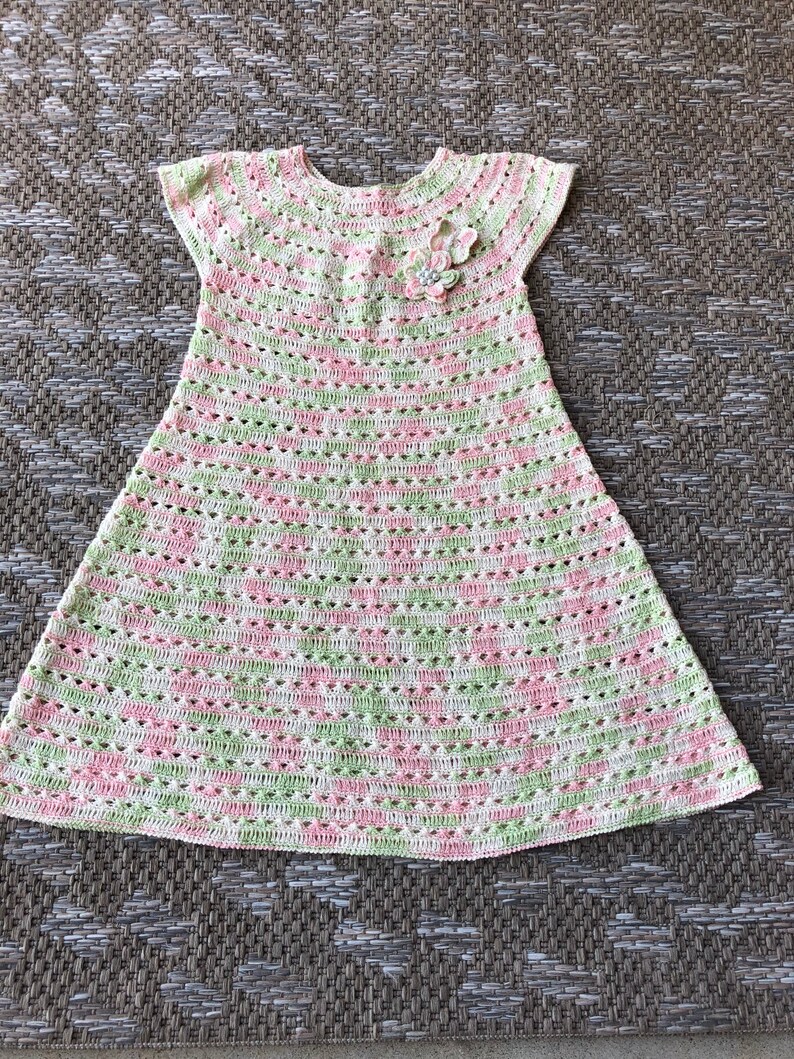 Pastel Colors Crochet Girl Dress 3 4 Years Girl Dress. Etsy