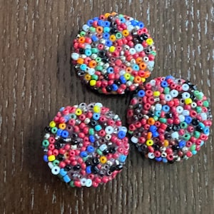 Button covers candy mosaic. Set of three