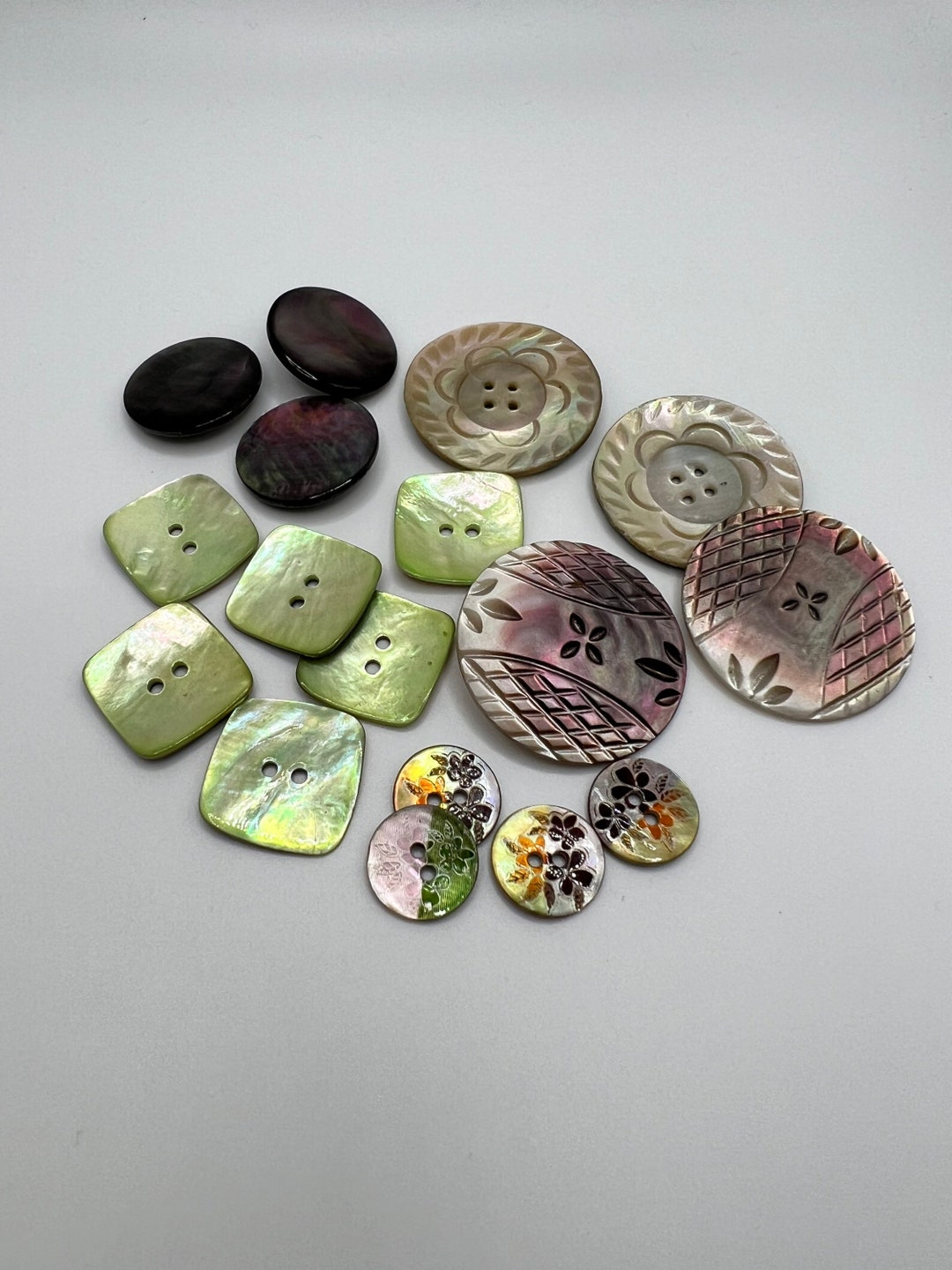 Buttons Sea Shell, Large, Medium, Small ,seashell, Vintage Buttons, Lot ...