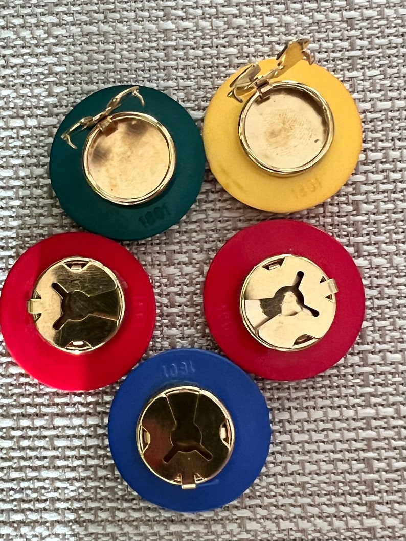 Button Covers Vintage Multicolor Set of Five Etsy