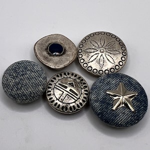 Cubrebotones estilo western vintage, juego de cinco, artesanía, artículo de colección