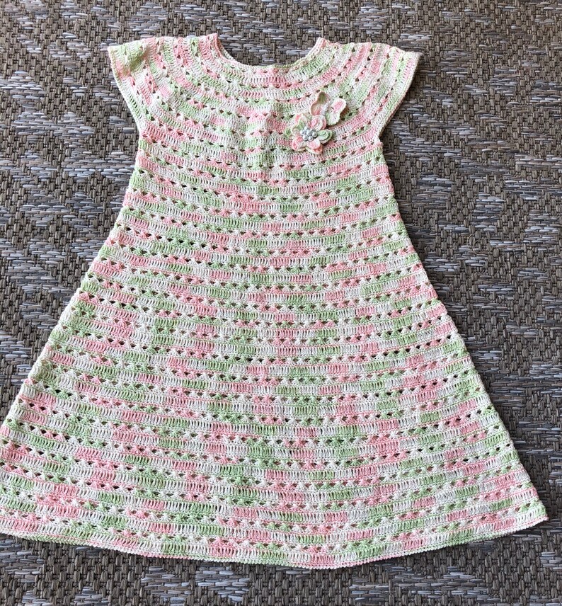 Pastel Colors Crochet Girl Dress 3 4 Years Girl Dress. Etsy