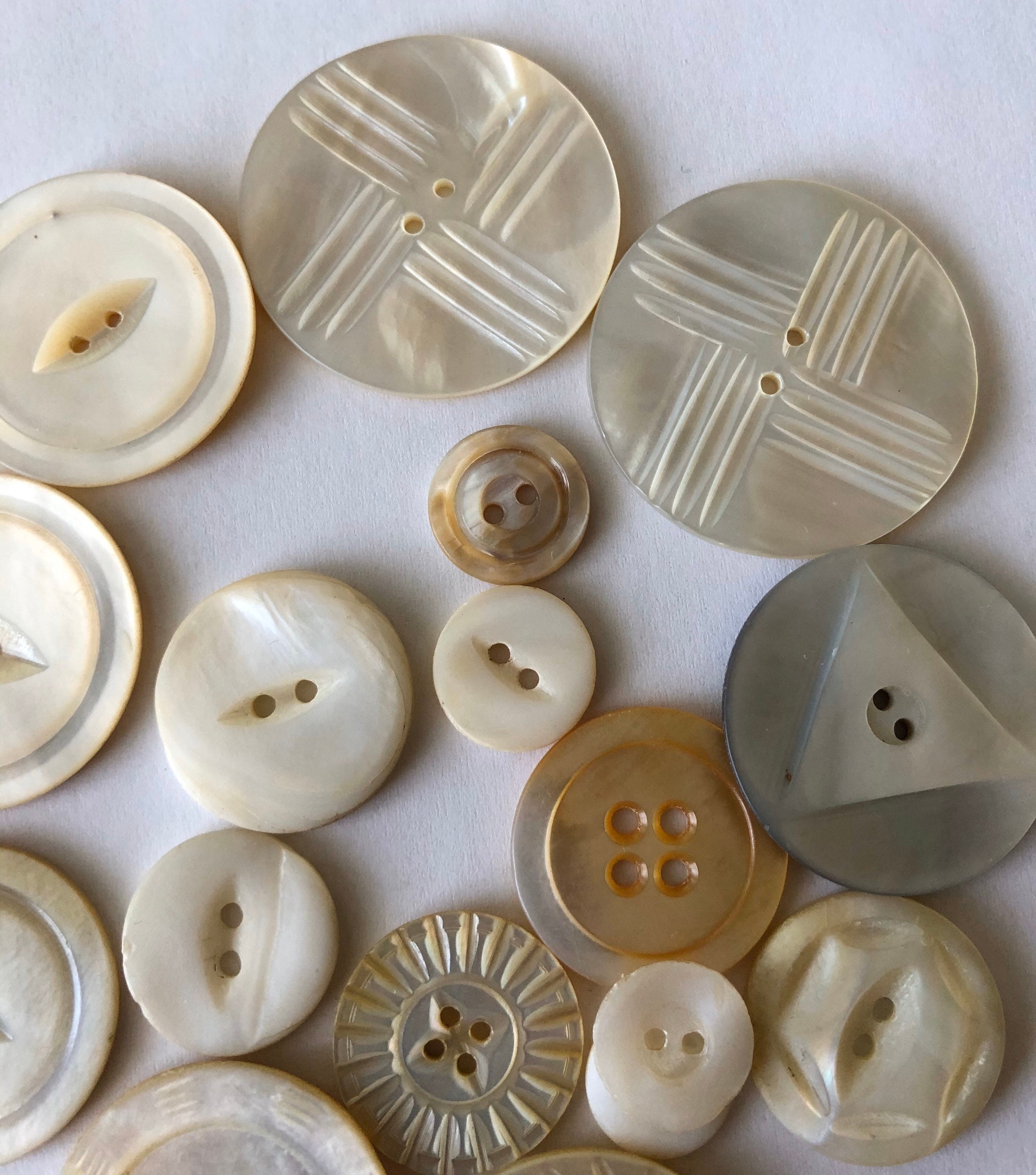 Buttons Sea Shell Large Medium Small ,seashell, Vintage Buttons, Large ...