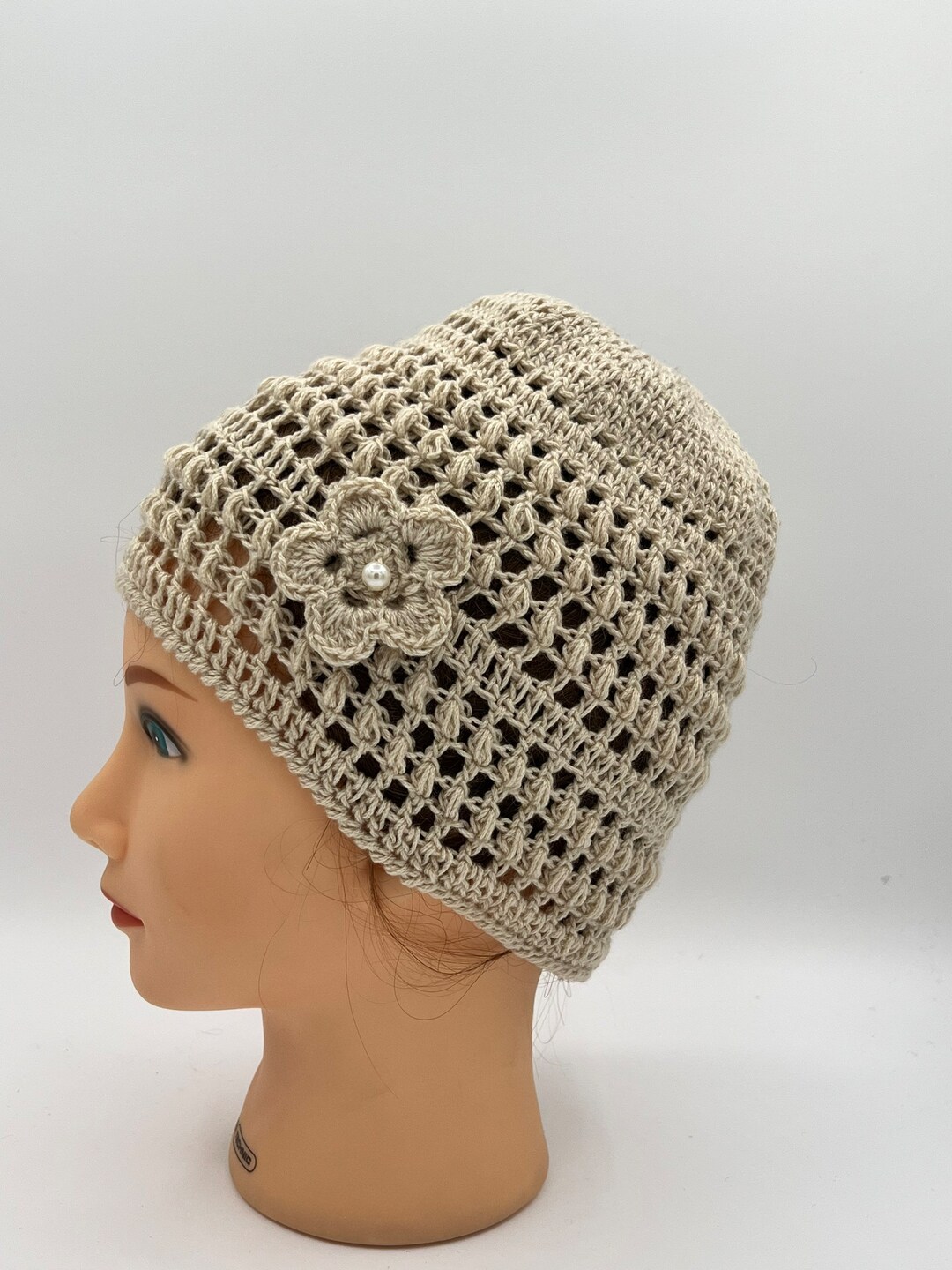 Ladies girl Hat Crochet Hat With Flower Young Girl Summer Beanie Hat ladies-girl-hat-crochet-hat-with-flower-young-girl-summer-beanie-hat