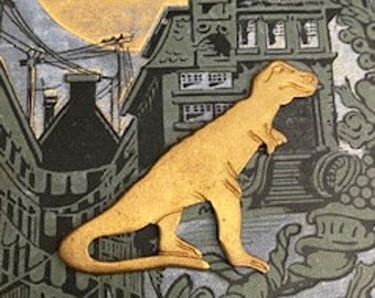 1- Vintage Tyrannosaurus Rex Dinosaur Cabochon Pendant