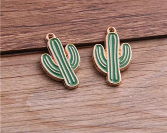 10- Green Cactus Charms