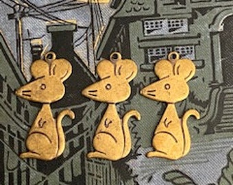 3- Vintage Mice Charms