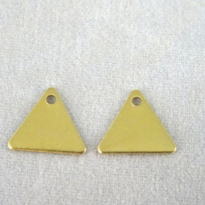 10- Raw Brass Driehoek Hangers Klein Messing Blank 10 x 10 mm Geometrische Driehoekige Bevindingen Diy Sieraden Making Supplies