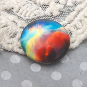 1-rainbow nébuleuse Cabochon verre ronde univers 18mm en verre grande galaxie Cab Jewelry Making Supplies Inv0434
