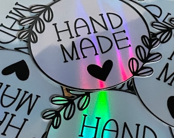 Holographic Hand Made Label stickers