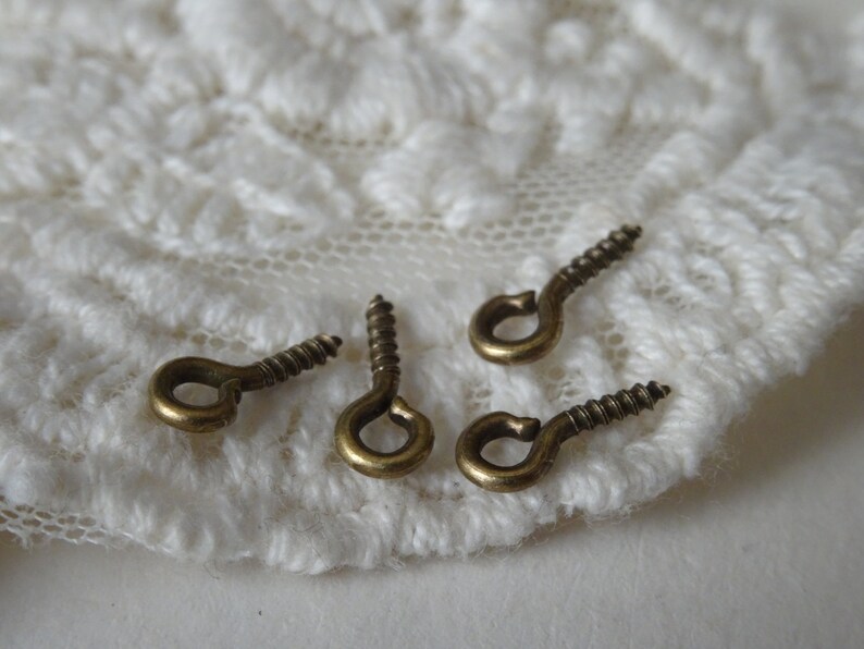 50 Eye Pin Screw Bronze Mini Pin Bail Peg Miniature Crafting Diy Pendans Charms For Half-drilled Beads BuyDiy Jewelry Supplies Inv0096 image 2