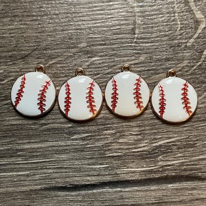 4 - Enamel Baseball Softball Charm