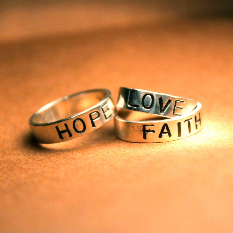 Handmade Sterling Silver FAITH Ring Etsy