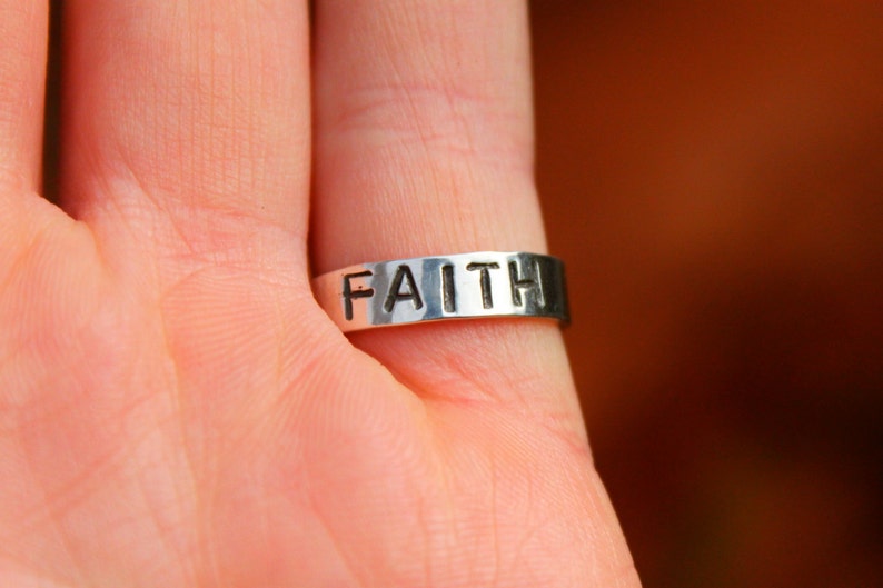 Handmade Sterling Silver FAITH Ring Etsy