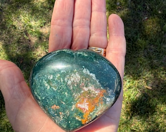 Bloodstone, Heart, Carved & Polished, One (1) Piece, - Blessed