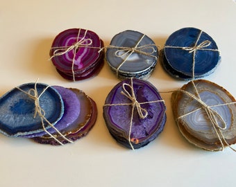 Sliced AGATE Coaster Sets
