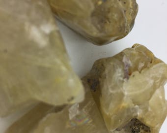 Rutilated Quartz, Semi Tumbled Chunks - Blessed
