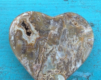 Scolecite Heart, Carved & Polished One (1) Piece - Blessed