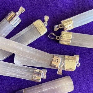 Selenite Pendant, one 1 piece Blessed image 4