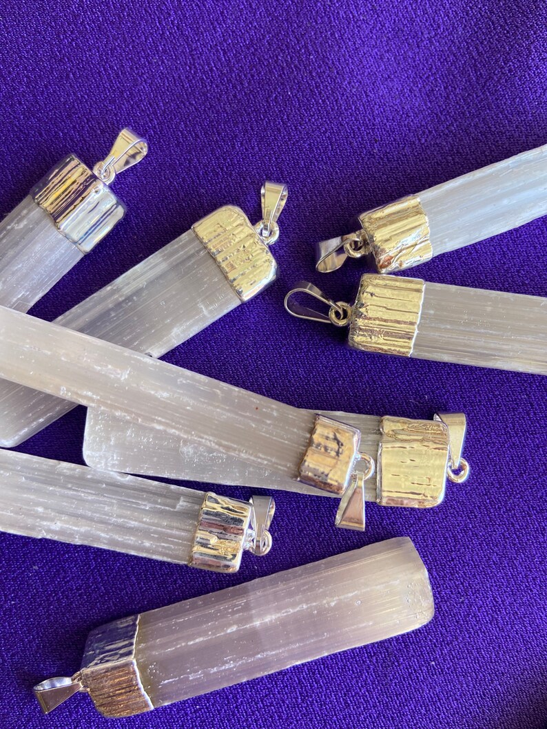 Selenite Pendant, one 1 piece Blessed image 4