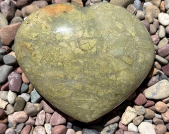 Madagascar Stone Heart, Carved & Polished, 4.5x3.9x1.8,  One (1) Piece - Blessed