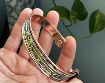 Copper Bracelet, adjustable two-toned, one (1) - Blessed