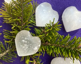 Selenite Heart -Blessed